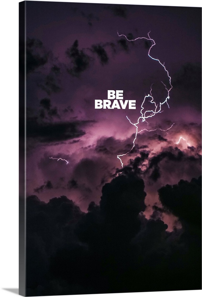Motivational sentiment over a dramatic lightning strike in storm clouds.