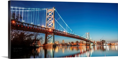 Ben Franklin Bridge in Philadelphia at Night
