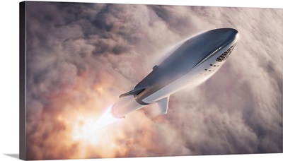 BFR (Big Falcon Rocket) In Flight