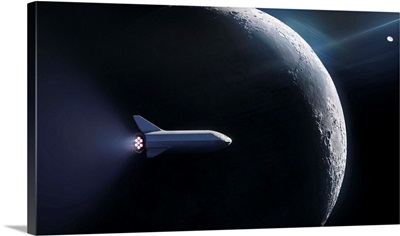 BFR (Big Falcon Rocket) Passing The Moon