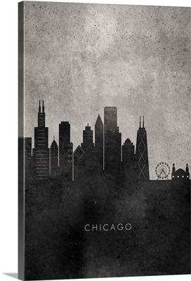 Black and White Minimalist Chicago Skyline