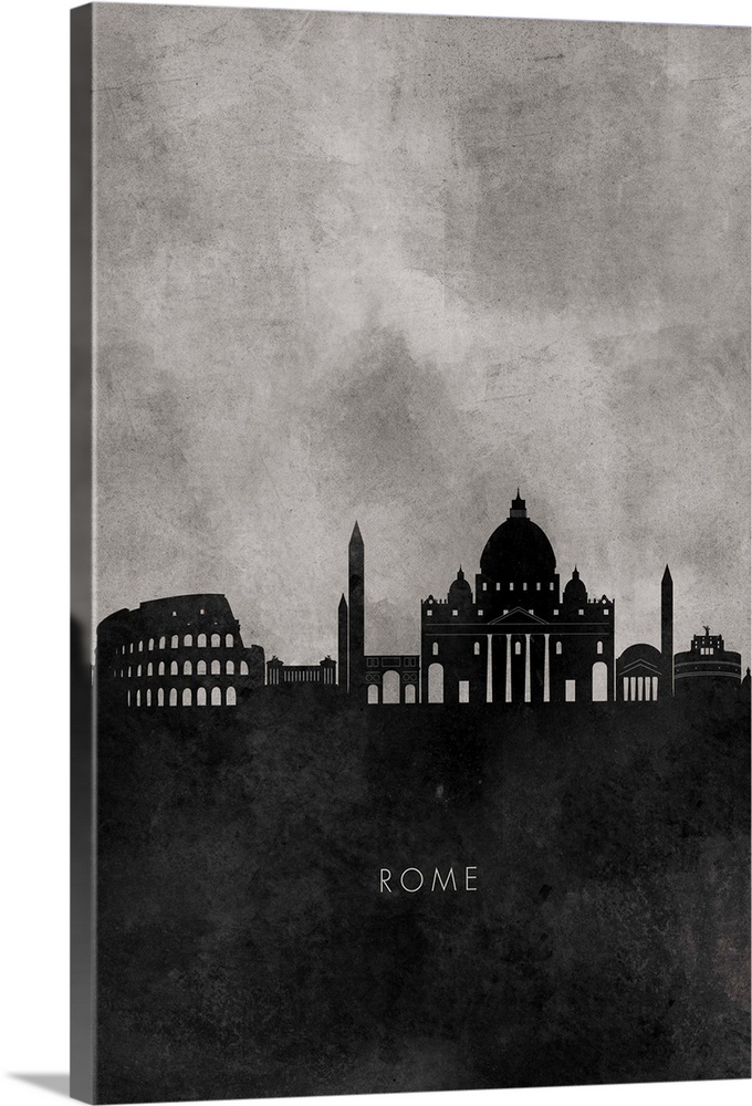 Skyline silhouette of Rome