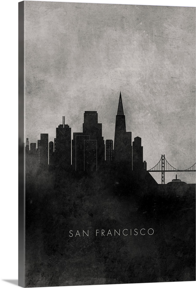 Skyline silhouette of San Francisco