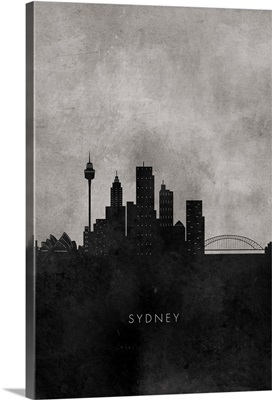 Black and White Minimalist Sydney Skyline