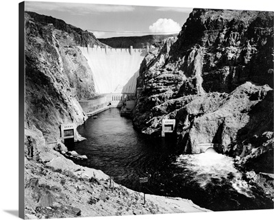 Boulder Dam, 1941, Looking Down River Toward Dam