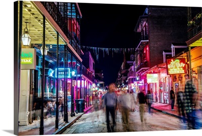 Bourbon Street At Night, New Orleans, Louisiana