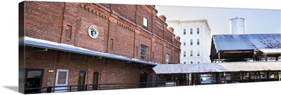 Brick facade of a factory building, American Tobacco Historic District, Durham, NC