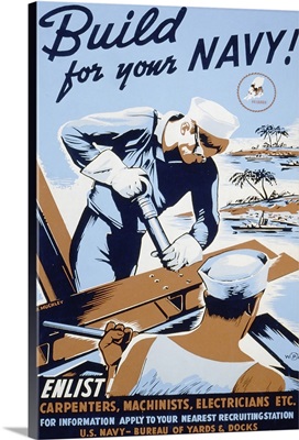 Build For Your Navy! - WPA Poster