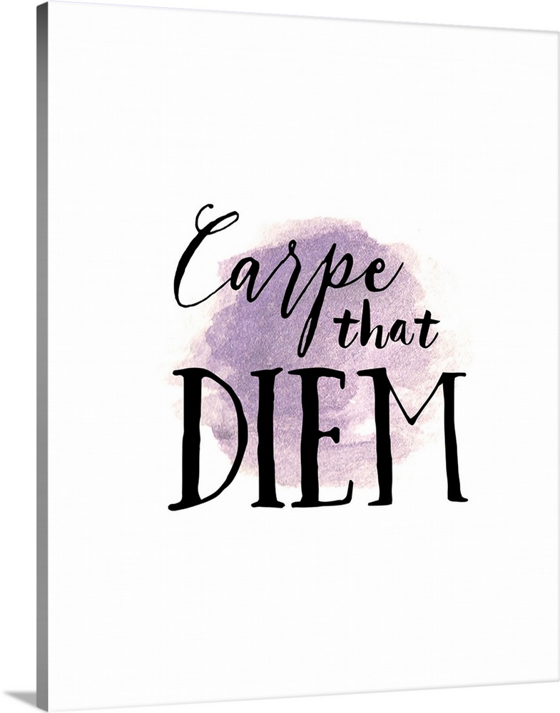 Humorous motivational phrase in hand-lettered text over lavender watercolor.