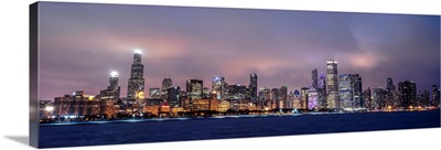 Chicago City Skyline at Dusk