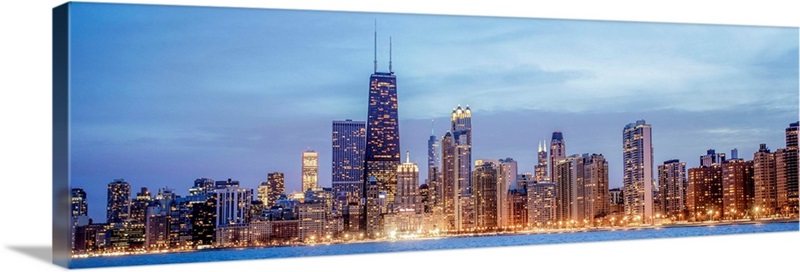 Chicago City Skyline in the Evening | Great Big Canvas