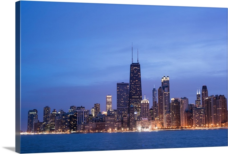 Chicago City Skyline in the Evening | Great Big Canvas