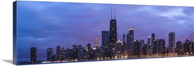 Chicago City Skyline in the Evening
