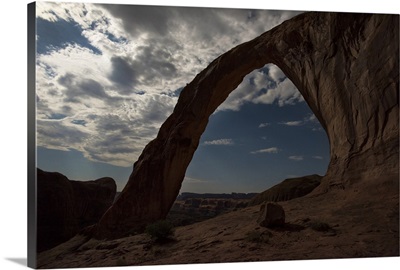 Cloudy Skies over the Corona Arch, Arches National Park, Utah