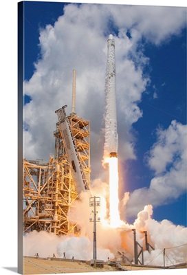 CRS-12 Mission, Lower View Of Falcon 9 Liftoff, Kennedy Space Center, Florida