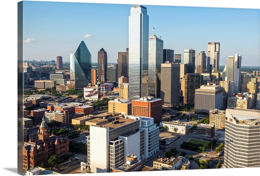 An aerial view of the city of Dallas Texas.