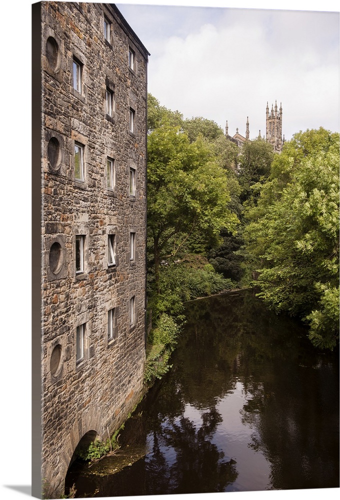Photograph of the picturesque area in Dean Village on the Water of Leith in Edinburgh, Scotland, UK.