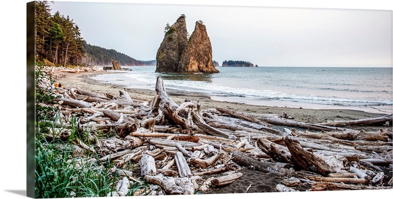 Long Exposure Of Driftwood At Water's Edge, Vancouver Coastline At Stanley  Park, Canada Wall Art, Canvas Prints, Framed Prints, Wall Peels