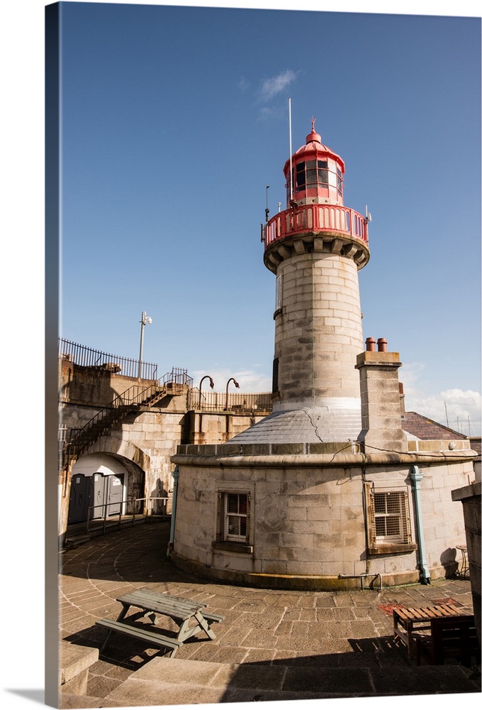 Photograph of the East Pier Lighthouse at Dun Laoghaire Harbour, Dublin, Ireland.