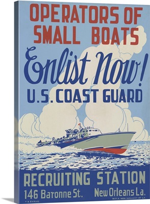 Enlist Now! U.S. Coast Guard - WPA Poster