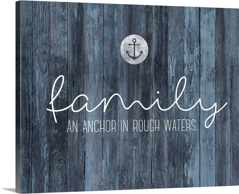 A nautical style typography piece on an inky blue shiplap background, would be especially at home in a beach or lake house...