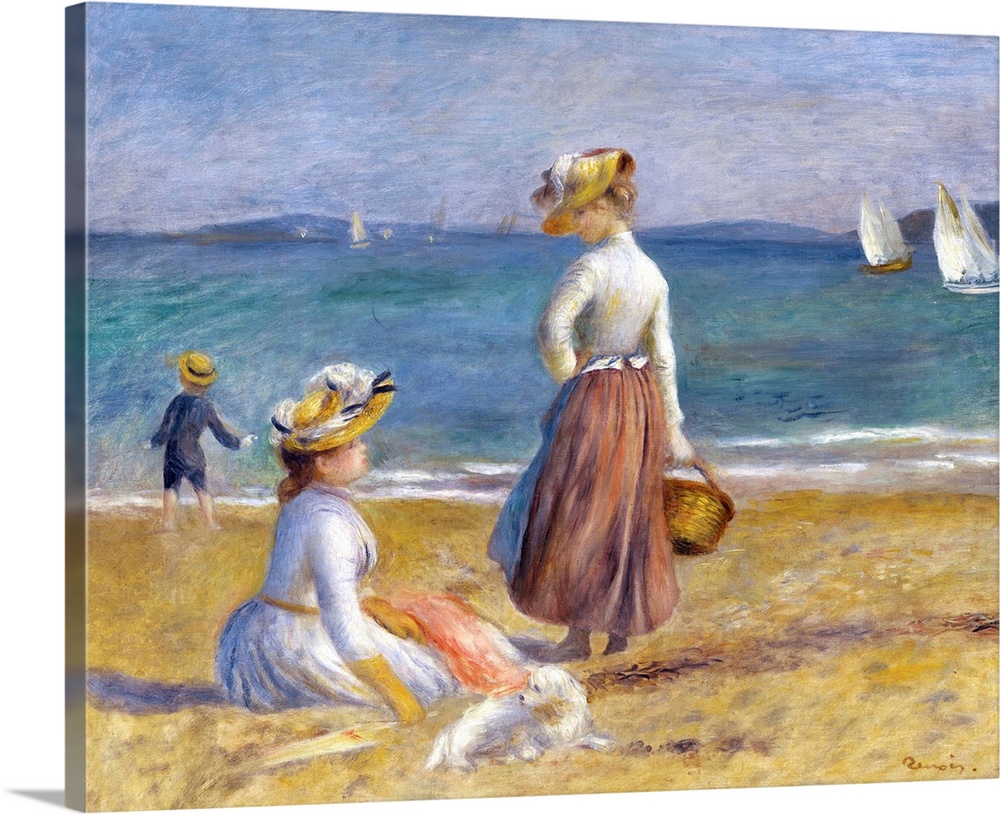 Probably painted in 1890 on the Cote d'Azur in southern France, this sun-filled painting shows two female figures at the b...