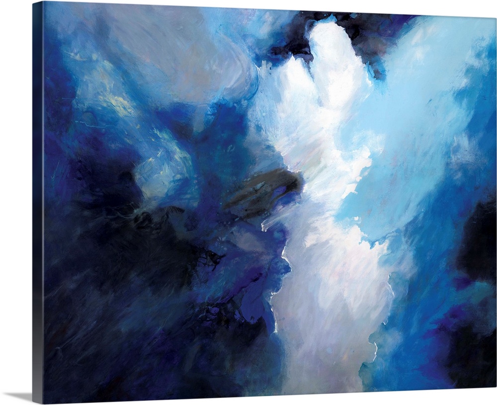 Contemporary abstract artwork resembling dark clouds before a storm.
