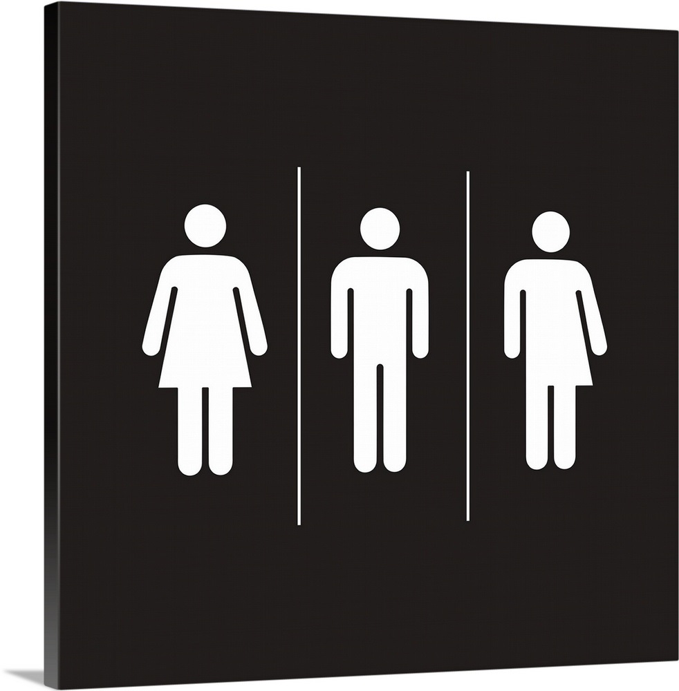 Gender Neutral Symbols in Black and White Wall Art, Canvas Prints