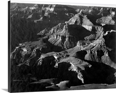 Grand Canyon, Close In Panorama Looking Down Toward Peak Formations