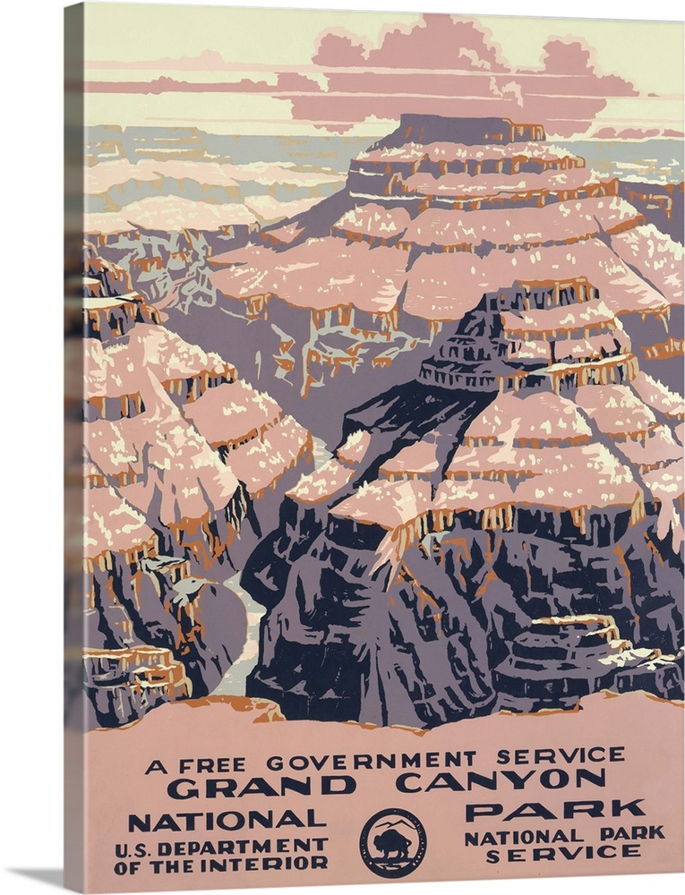 The Grand Canyon Arizona Vintage United States Travel Advertisement  Art Poster 
