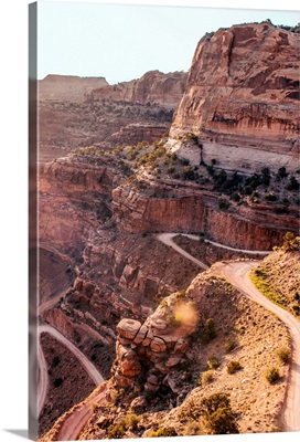 Hairpin turns on Shafer Trail, Canyonlands National Park, Utah