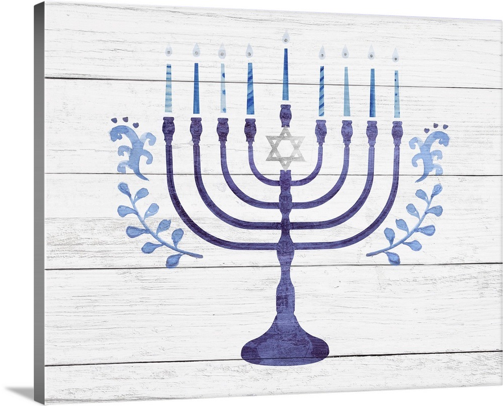 Hanukkah Menorah on barnwood Wall Art, Canvas Prints, Framed Prints