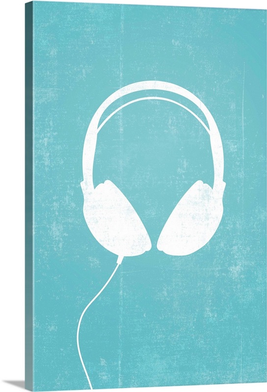 Headphones silhouette art Great Big Canvas