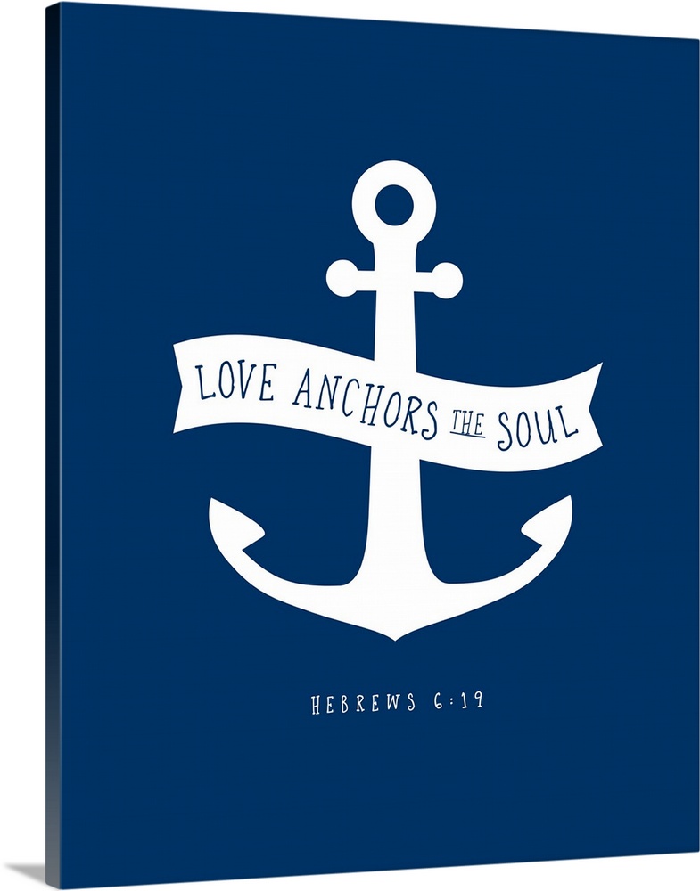 Handlettered Bible verse reading Love anchors the soul.