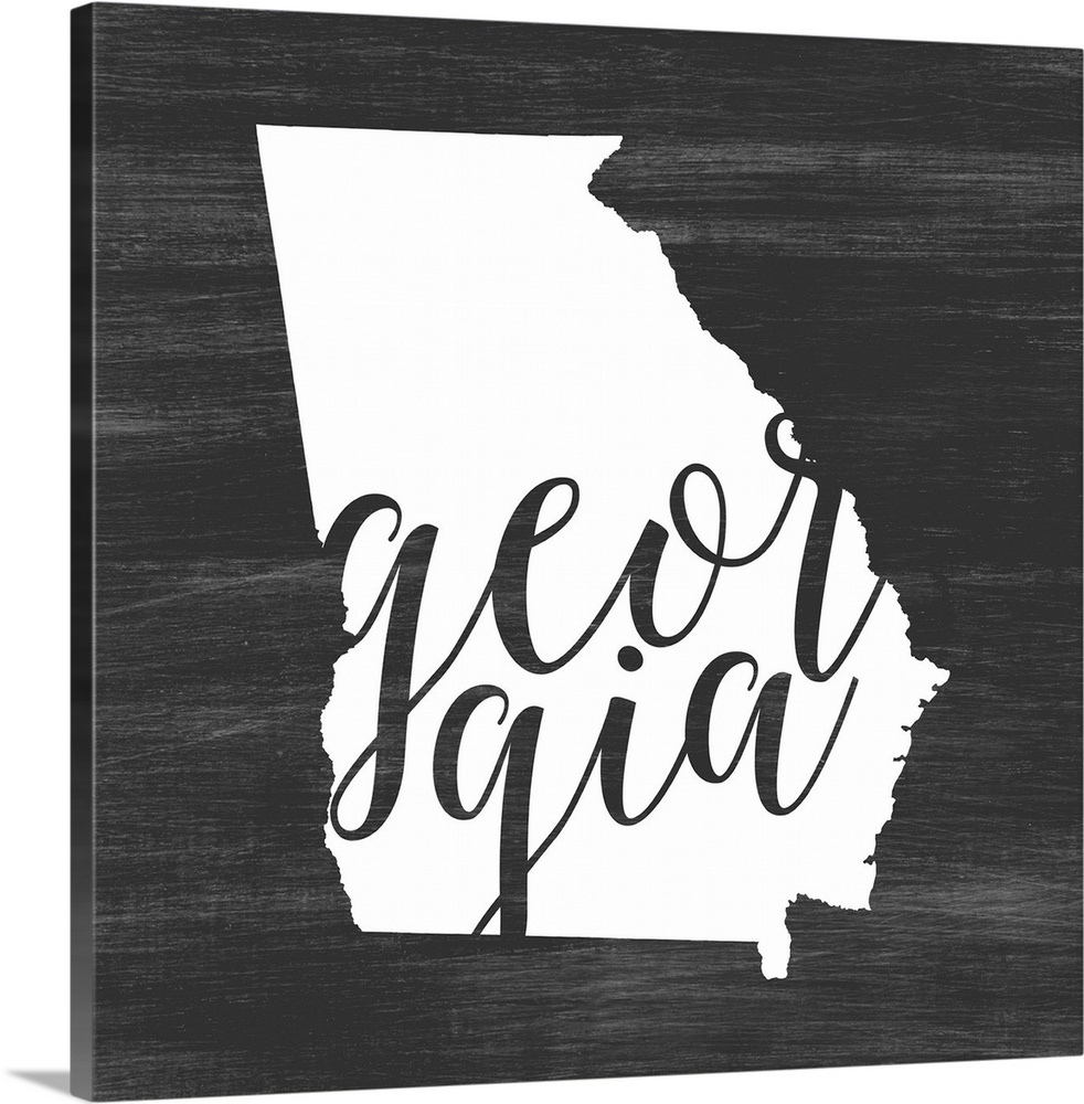 Georgia state outline typography artwork.