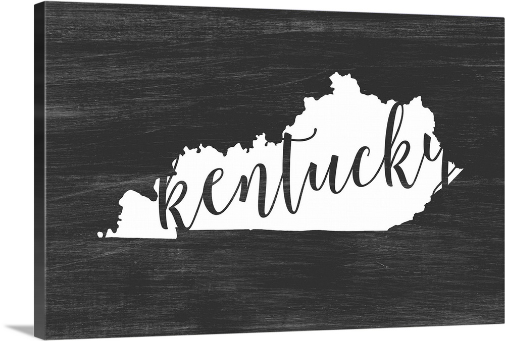 Kentucky state outline typography artwork.