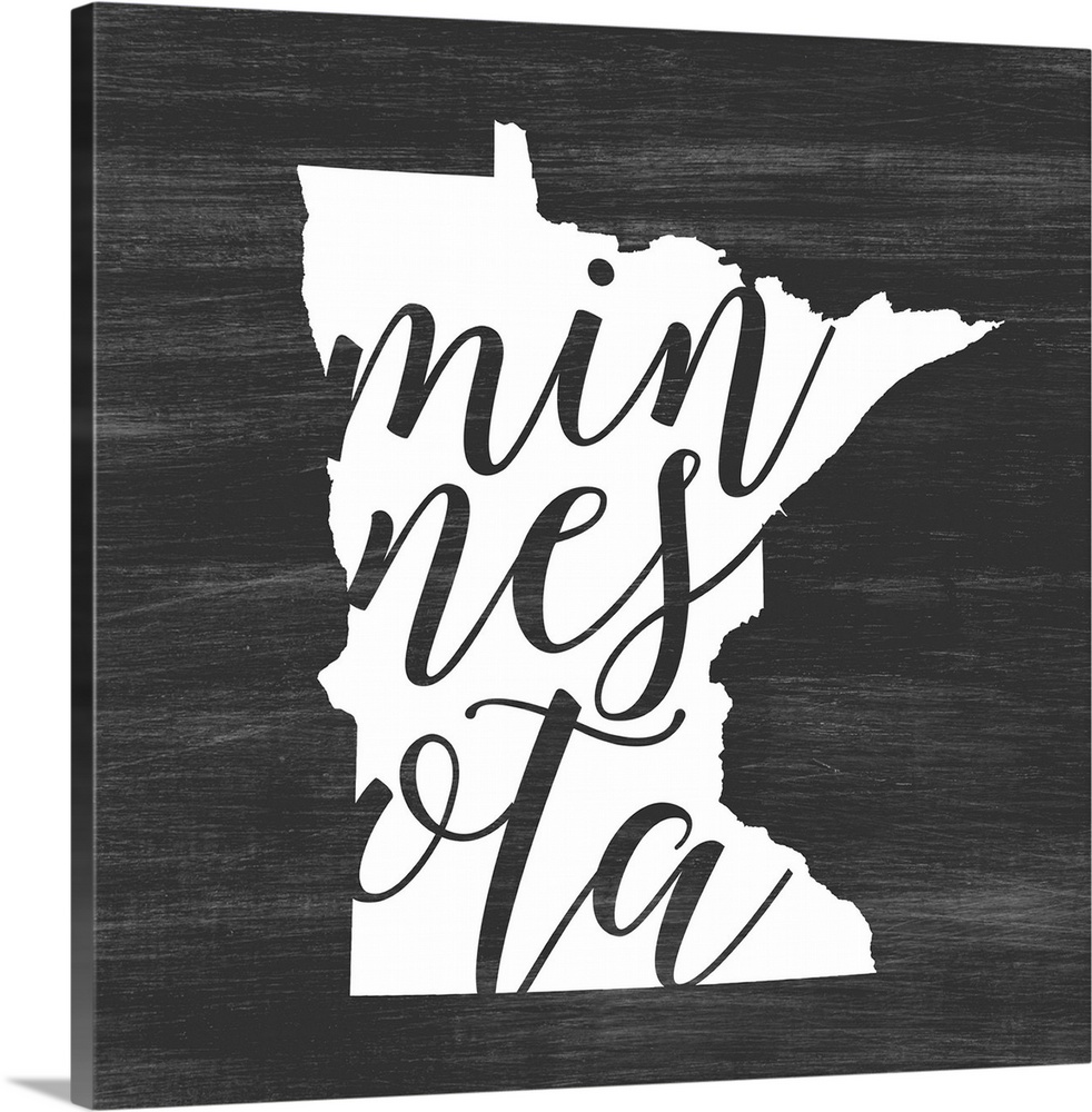 Minnesota state outline typography artwork.