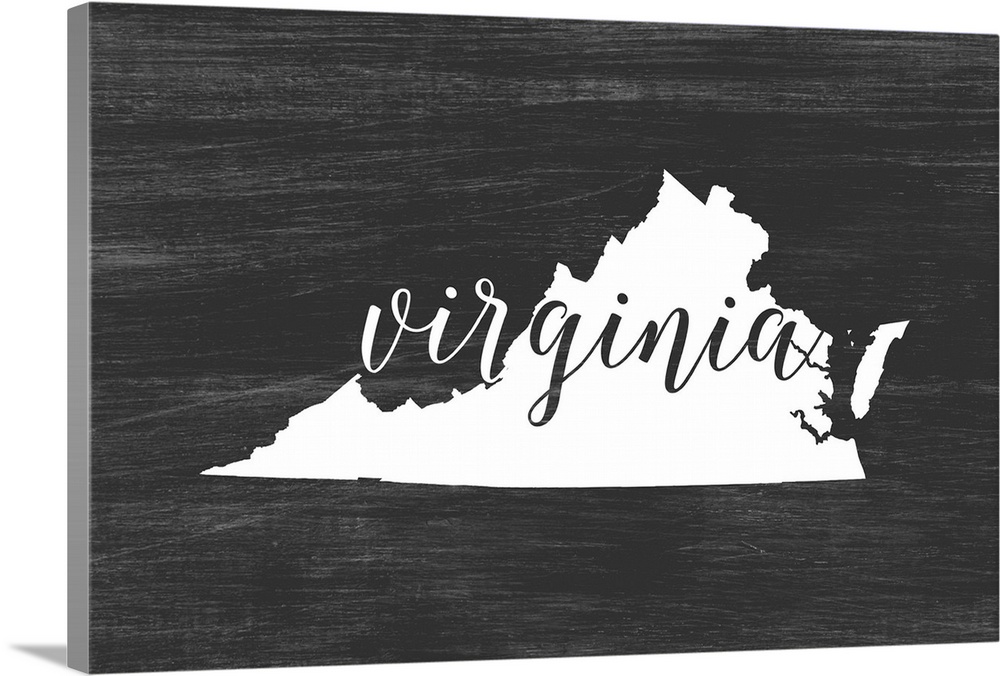 Virginia state outline typography artwork.