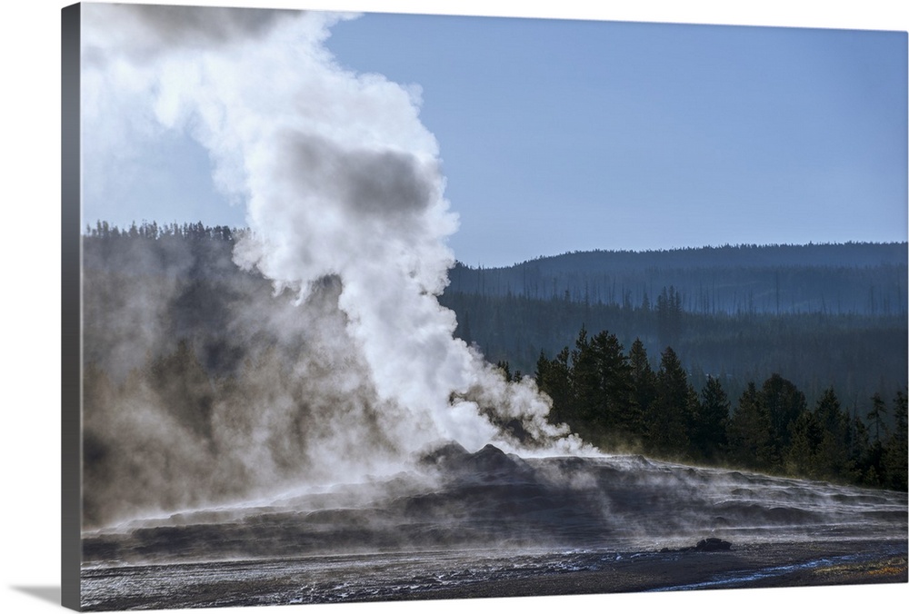 Steam coming off of the hot springs at Yellowstone National Park.
