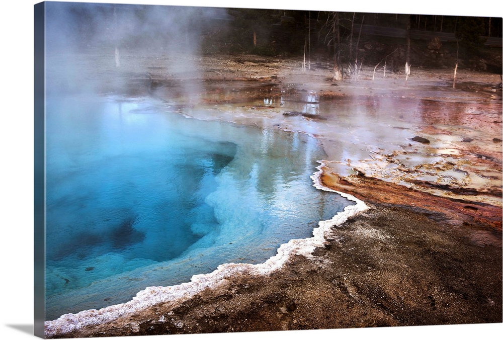 Steam rolling off of the hot springs at Yellowstone National Park.