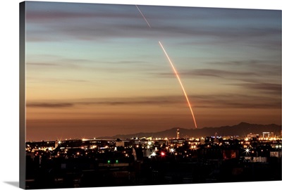 Iridium-4 Mission Rocket Trail At Sunset, Near Vandenberg Air Force Base, California