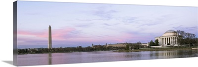 Jefferson Memorial and Washington Monument at Dusk, Washington, DC