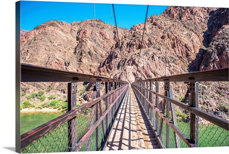 Kaibab Suspension Bridge, Colorado River In Grand Canyon National Park