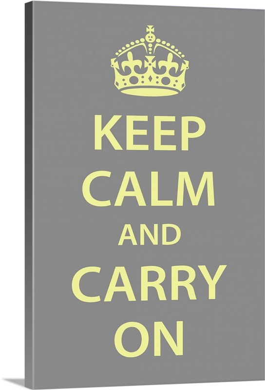 Keep Calm Wall Art [Cream on Gray] Wall Art, Canvas Prints, Framed