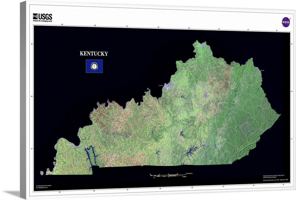 This image was created using Tri-Decadal Global Landsat Orthorectified ETM  Pan-Sharpened data, and draped with National E...