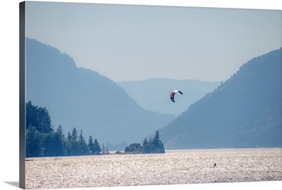 Kitesurfer On Columbia River, Portland, Oregon