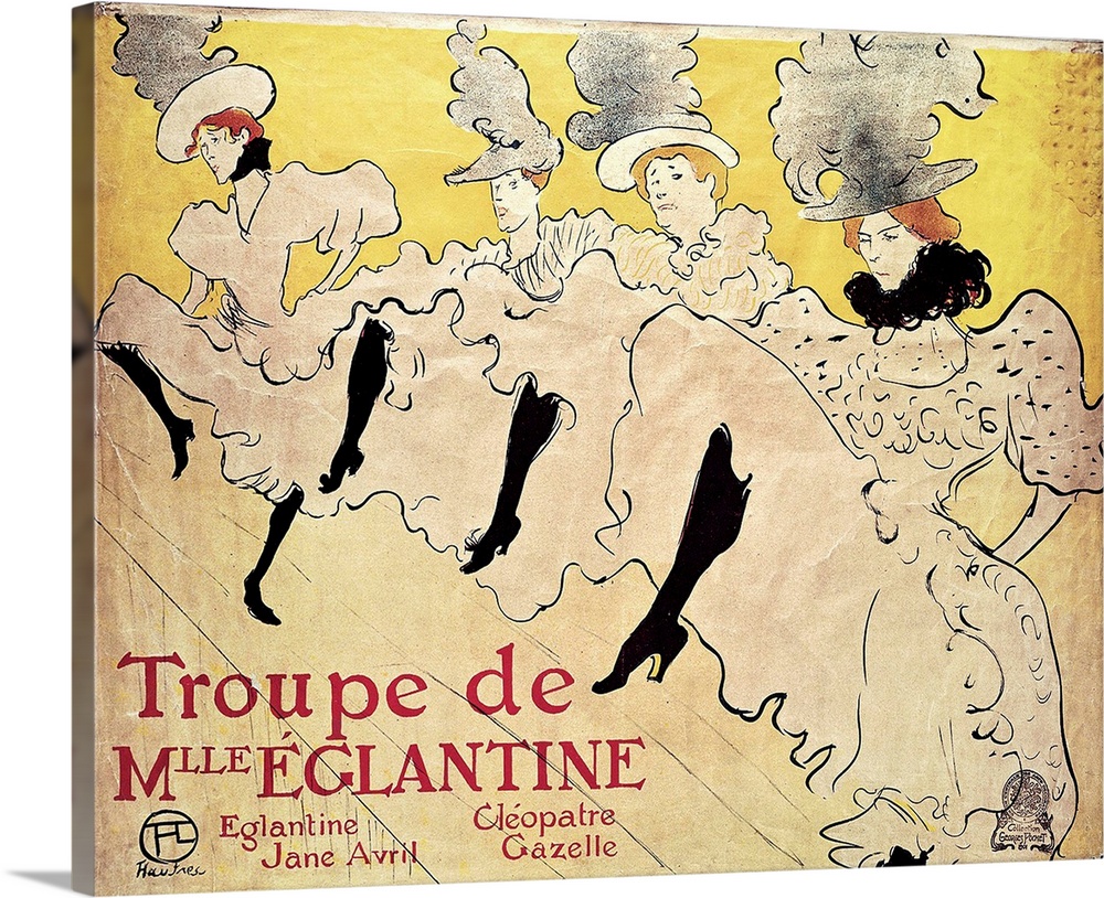 La Troupe de Mlle Eglantine, 1896 Chalk lithograph with brush and spatter, in three colours, 61,7 x 80,4 cm