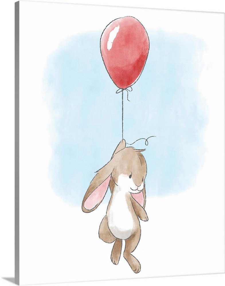 Little Bunny and Balloon Wall Art, Canvas Prints, Framed Prints, Wall Peels  | Great Big Canvas