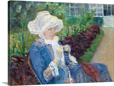 Lydia Crocheting in the Garden at Marly