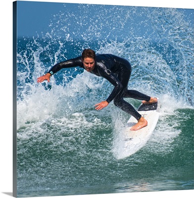 Man Surfing, Black's Beach, San Diego Coast, California - Square